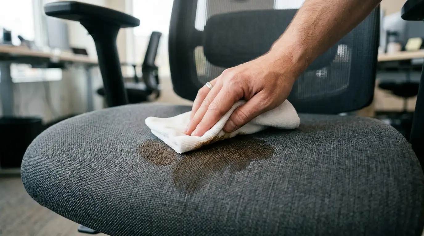 Membersihkan noda pada kursi kantor bahan mesh dan fabric