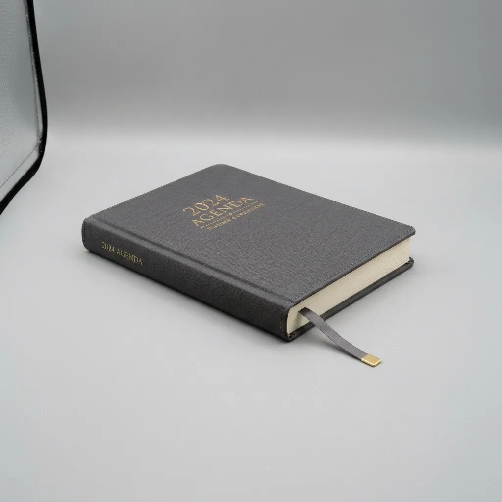 Buku agenda dan notes kantor bahan kulit sintetis untuk pencatatan rapat instansi