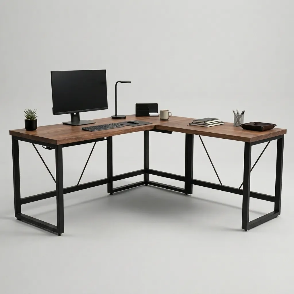 Meja Kantor L-Shape
