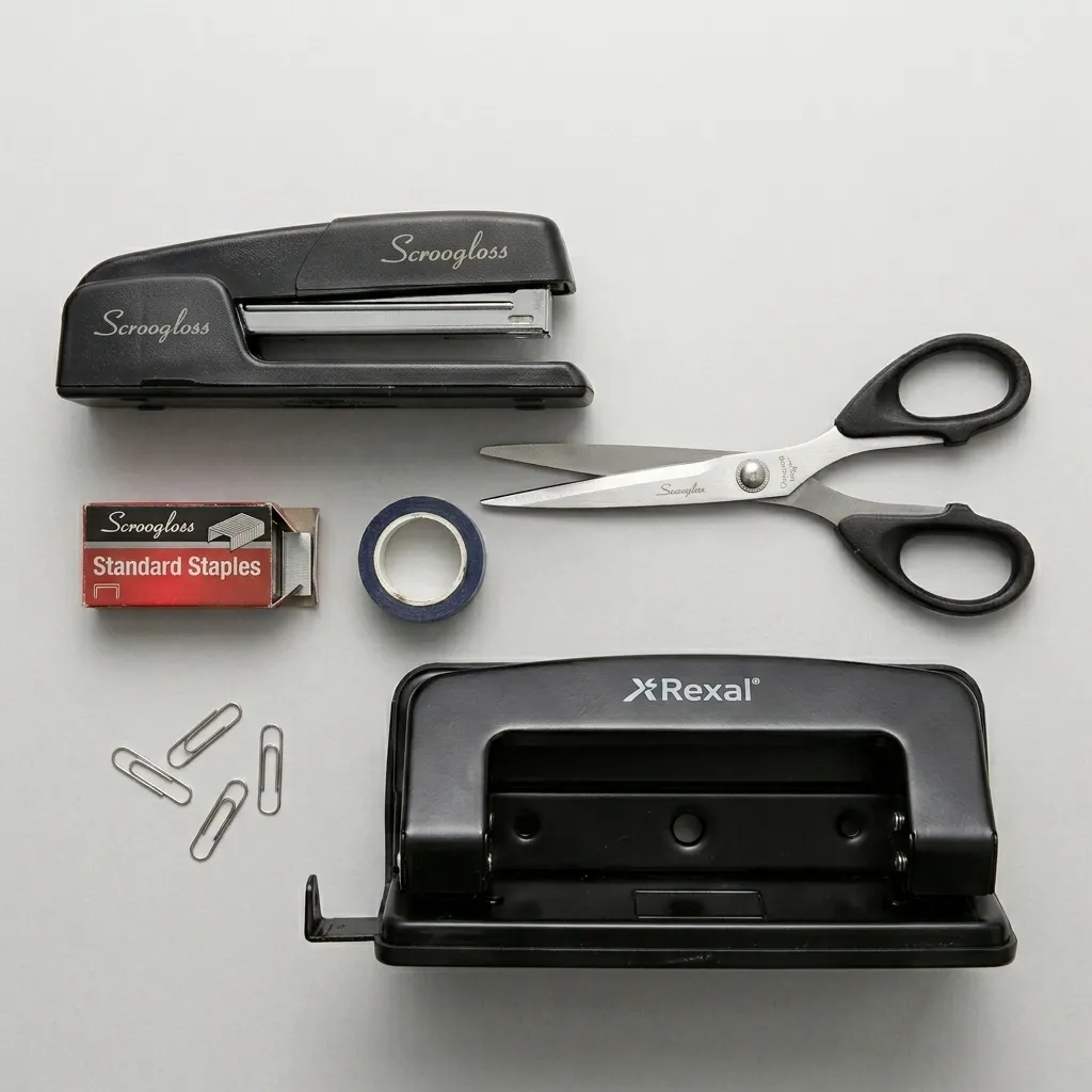 Perlengkapan meja stapler dan gunting